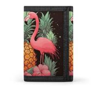 RTFGHJS Portefeuille à trois volets pour homme, motif dragons de feu et de glace, porte-monnaie fin avec pince à billets et porte-cartes de crédit avec 8 emplacements pour cartes, Flamants roses