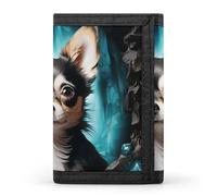 RTFGHJS Portefeuille à trois volets pour homme, porte-monnaie en forme de pyramides égyptiennes avec 8 emplacements pour cartes, Gem Cave Chihuahua, Taille unique, Moderne