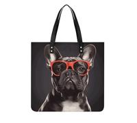RTFGHJS Sac fourre-tout de travail en cuir avec boucle magnétique et sac à main pour femme Motif bouledogue français