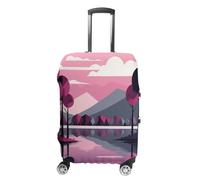 RTFGHJS Trees by The Lake Housse de bagage élastique pour valise, housse de bagage de voyage, anti-rayures, lavable, convient aux bagages de 48,3 à 81,3 cm, blanc, XL