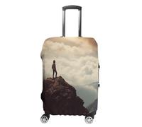 RTFGHJS Woman on A Top Mountain Housse de bagage élastique pour valise, housse de bagage de voyage, anti-rayures, lavable, convient aux bagages de 48,3 à 81,3 cm, blanc, S