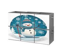 RTFNGLS Boîte de rangement de Noël, bonhomme de neige, flocon de neige, tissu Oxford, sacs de rangement pliants, boîte de rangement pour hôtel, poignée renforcée, fermeture éclair robuste, grande