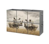 RTFNGLS Boîte de rangement deux boîtes de rangement RhinosOxford en tissu Oxford pour vêtements, boîte de rangement pliable, poignée renforcée, fermeture éclair robuste, grande capacité, maison,