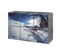 RTFNGLS Boîte de rangement en tissu Oxford pour l'hiver - Boîte de rangement pliable pour vêtements - Poignée renforcée - Fermeture éclair robuste - Grande capacité - Pour maison, bureau, camping-car,