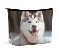 RTFNGLS Husky Piquant Dog Trousse de toilette de voyage portable Sac de rangement de salle de bain Sac de maquillage Sac de maquillage Portable Grande capacité Sac de maquillage de voyage