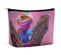 RTFNGLS Lizard on The Branch Trousse de toilette de voyage portable Sac de rangement de salle de bain Sac de maquillage Portable Grande capacité Trousse de maquillage de voyage Organisation, style,
