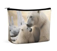RTFNGLS Polar Bear Love Trousse de toilette de voyage portable pour salle de bain Sac de maquillage Sac de maquillage Portable Grande capacité Sac de maquillage de voyage Organisation, style, taille