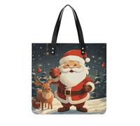 RTFNGLS Sacs à main pour femme Père Noël - Sacs à main tendance en cuir végétalien - Sac seau souple pour femme - Sacs à main pour le travail, les voyages, une utilisation décontractée, cadeaux