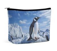 RTFNGLS Snow Mountain Pingouin Trousse de toilette de voyage portable Sac de rangement de salle de bain Sac de maquillage Sac de maquillage Portable Grande capacité Sac de maquillage de voyage