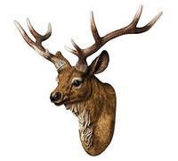 RTGGSEL Décoration murale rétro en forme de tête de cerf mule en résine imitation taxidermie - Décoration murale (42,9 x 40 x 24,9 cm)