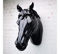 RTGGSEL Support mural rétro en résine imitation taxidermie - Sculpture murale (30 x 8,9 x 14 cm) (cheval noir)