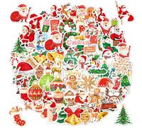 Rtinle 100 Pièces Autocollant Noel,Scrapbooking Noël Brillant Noël Décoration Stickers,Décoration Stickers Brillant DIY pour Cadeau Emballage Décoration pour Fête Noël Carte Enveloppe