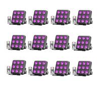 Rtktoup 12PCS 45W Par LED, RGBW LED Lumière de Scène Carrée à, Lumières de Fête avec d'activation Sonore Télécommandé DMX 8CH, Pour L'éclairage Architectural des Discothèques des Boîtes de Nuit