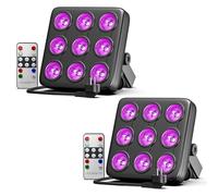 Rtktoup 2PCS 45W Par LED, RGBW LED Lumière de Scène Carrée à, Lumières de Fête avec d'activation Sonore Télécommandé DMX 8CH, Pour L'éclairage Architectural des Discothèques des Boîtes de Nuit