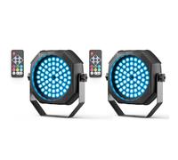 Rtktoup 2PCS Mini Rechargeable Projecteur Par LED Sans Fil, 60 x 0.5W LED 2200mAh Batterie Stroboscope avec Télécommande, Éclairage de Scène pour DJ Disco Bar Fête Mariage Halloween Noël