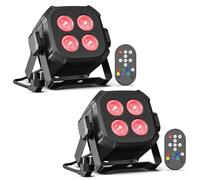 Rtktoup 2PCS RGBW Par LED Lumière de Scène, 40W Lumière Fête DMX 4/8CH avec Télécommande Éclairage de Scène, Lumière Soirée DJ pour Disco Show Bar Mariage Concert Halloween Noël