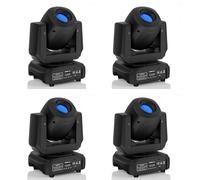 Rtktoup Lot de 4 projecteurs LED à tête mobile 100 W RGBW 3 prismes Effet de lumière 8 couleurs 8 Gobos Éclairage de scène pour discothèque, bar, piste de danse, fête à la maison