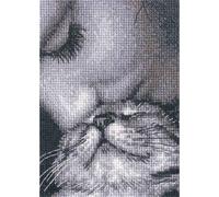 RTO Kit de broderie au point de croix compté Motif chat adorable C425 9 x 12 cm