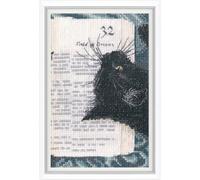 RTO Kit de broderie au point de croix compté Motif chat noir 8,5 x 13,5 cm