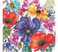 RTO Kit de broderie au point de croix "Fleurs du bonheur. Coquelicot", modèle à compter, 20x20cm
