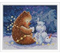 RTO Kit de broderie au point de croix Motif cœur de neige