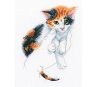 RTO Kit de broderie au point de croix pour adultes, animaux et enfants - en palmiers 12,5 x 17 cm