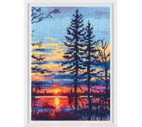 RTO Kit de broderie au point de croix "Quand le soleil se couche", motif à compter, 9x13cm