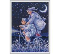 RTO Kit de broderie au point de croix "Quand vient la nuit", motif à compter, 18,5x25,5cm
