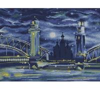 RTO Kit de point de croix "Conte de nuit de Saint-Pétersbourg" M575, motif à compter, 34,5x26 cm