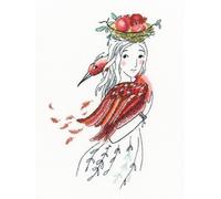 RTO Kit de point de croix "Oiseau rouge" M728, motif à compter, 14,5x22 cm