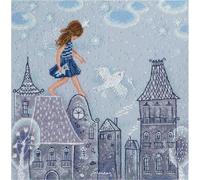 RTO Kit de point de croix "Sur les toits vivent les contes de fées" M662, motif à compter, 24x24 cm