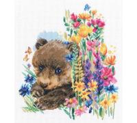 RTO set de broderie au point de croix "Celle qui aime les fleurs I", 22x24cm