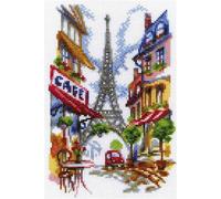 RTO set de broderie au point de croix compté "Un coin tranquille de Paris" M292, 15x23 cm