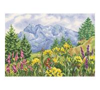 RTO set de broderie au point de croix "Prairie de montagne" M302, 39x28 cm