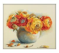 RTO Set de point de croix 'Bouquet de renoncules' m204, motif à compter, 44x38 cm
