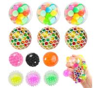RtottiM 12 Balle Anti-Stress Boule sensorielles Bouncy Squeeze Balls Fidget Toy Balls pour Enfants et Adultes, Boules à Presser Jouets Anti-Stress pour Aider l'anxiété, Le TDAH, Cadeaux de fête