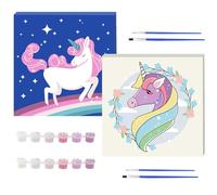 RtottiM 2 Pièces DIY Peinture Numero Licornes,Peindre Nombre Kit, Activites Manuelles,Paint by Numbers