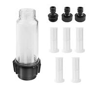 RtottiM Filtre pour Nettoyeur Filtre Tuyau Arrosage Filtre Accessoires pour Kärcher Filtre à Eau avec 5 Insert de Filtre et Raccord d'eau 3/4" pour Tous Les Nettoyeurs Haute Pression Blanc