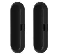 Rtppyakk Lot de 2 boîtes de rangement pour brosse à dents électrique portable - Pour brosse à dents universelle - Noir
