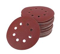 Rtppyakk Lot de 50 disques abrasifs ronds de 125 mm à huit trous - Grain : 40/60/80/120/240 - Crochets et boucles - Polonais