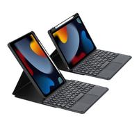 RTQAZWSXE YSJX Couvercle en Acrylique for Clavier à Touches Rondes, étui de Protection magnétique Rotatif Compatible avec iPad Air6/Air11 11 Pouces 2024 Universel(Black+Touch Keyboard)