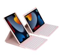 RTQAZWSXE YSJX Couvercle en Acrylique for Clavier à Touches Rondes, étui de Protection magnétique Rotatif Compatible avec iPad Air6/Air11 11 Pouces 2024 Universel(Light Pink+Keyboard)