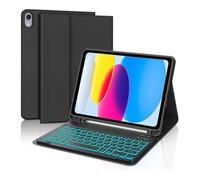 RTQAZWSXE YSJX Ensemble Clavier et étui adapté à l'iPad Air 11(M2/3)/air4/5-10,9 Pouces Universel(Black+Backlit Keyboard)