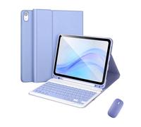 RTQAZWSXE YSJX Ensemble Clavier et étui adapté à l'iPad Air 11(M2/3)/air4/5-10,9 Pouces Universel(Purple+Keyboard+Mouse)