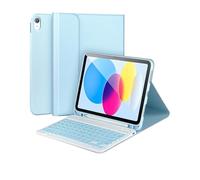 RTQAZWSXE YSJX Ensemble Clavier et étui adapté à l'iPad Air 11(M2/3)/air4/5-10,9 Pouces Universel(Sky Blue+Keyboard)