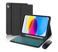 RTQAZWSXE YSJX Ensemble Clavier et étui adapté à l'iPad Pro 11 Pouces 2018-2022 Universel(Black+Backlit Keyboard+Mouse)