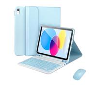 RTQAZWSXE YSJX Ensemble Clavier et étui adapté à l'iPad Pro 11 Pouces 2024/2025 Universel(Sky Blue+Keyboard+Mouse)