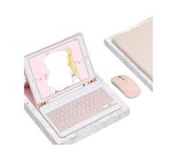 RTQAZWSXE YSJX Étui de Protection for Tablette avec Ensemble Clavier et Souris, adapté à l'iPad air4/5/air11 10.9 Pouces Universel(Square Keyboard+Mouse+Pink)