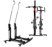 RTR BIKES Double Up Support Vélo Sol Vertical pour 2 Vélos - Râtelier Mobile sur Roulettes - Charge 60kg (2x30kg) idéal VTT & VAE - Gain de Place 0,5m² - Sans Perçage - Made in EU