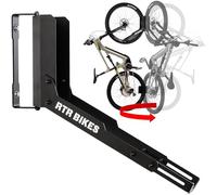 RTR BIKES Kranked Twist Support Vélo Mural Pivotant - Porte-Vélo Vertical Rotatif 180° - pour VAE et VTT jusqu'à 30kg - Pneus 3,5" - Gain de Place Garage - Fabriqué en UE